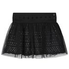 Girls Black Broderie Anglaise Skirt, 1, hi-res