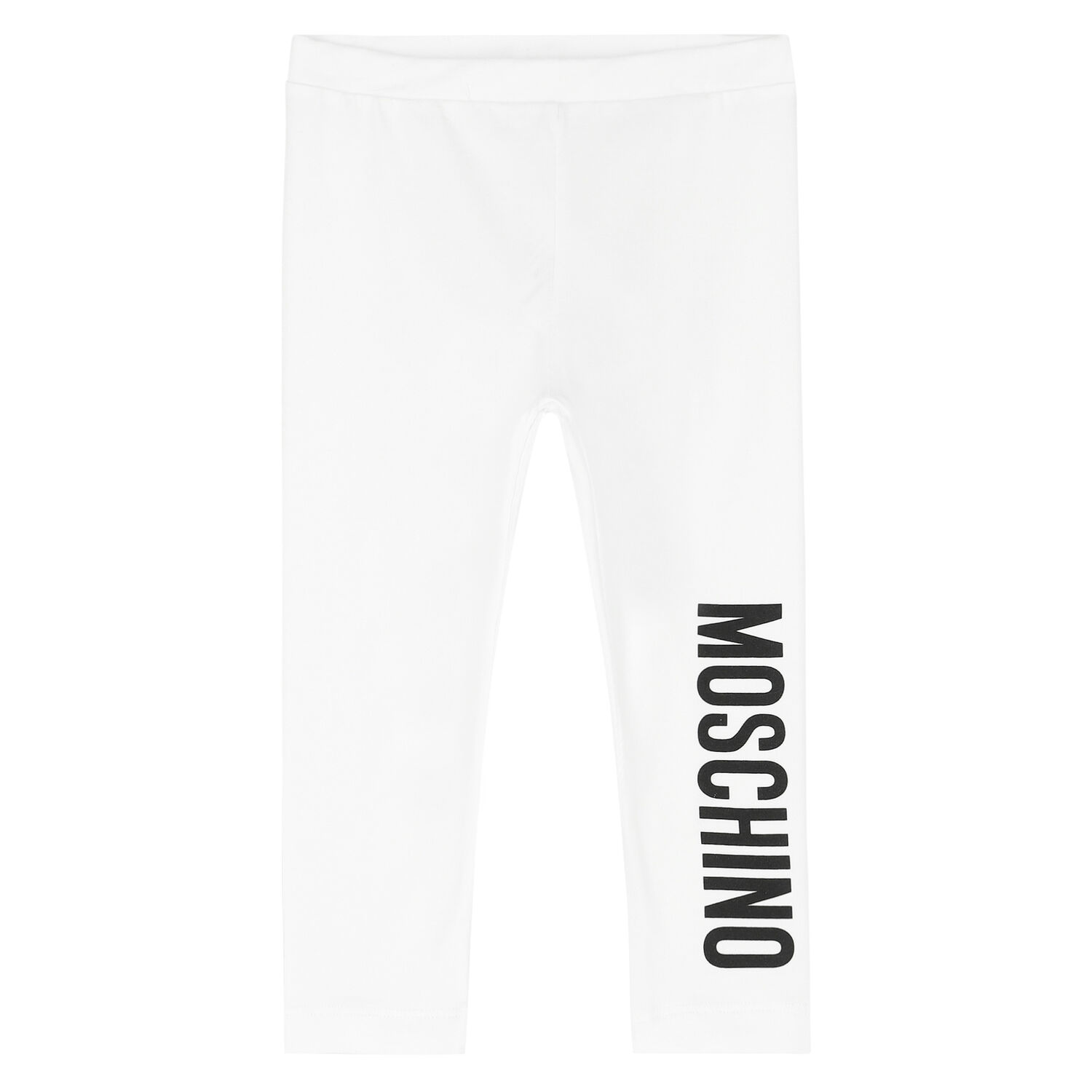 Younger Girls White Logo Leggings, 1, hi-res