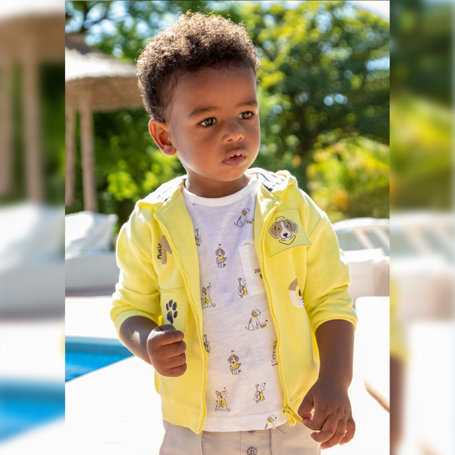 تيشيرت بطبعة حيوانات باللون الابيض للاولاد, 1, hi-res