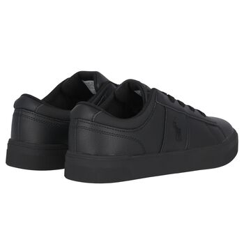 Boys Black Logo Trainers