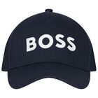 Boys Navy Blue Logo Cap, 3, hi-res