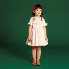 Girls Pink Satin Dress, 1, hi-res