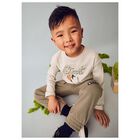 بنطلون رياضى للاولاد باللون البيج والكحلى , 1, hi-res