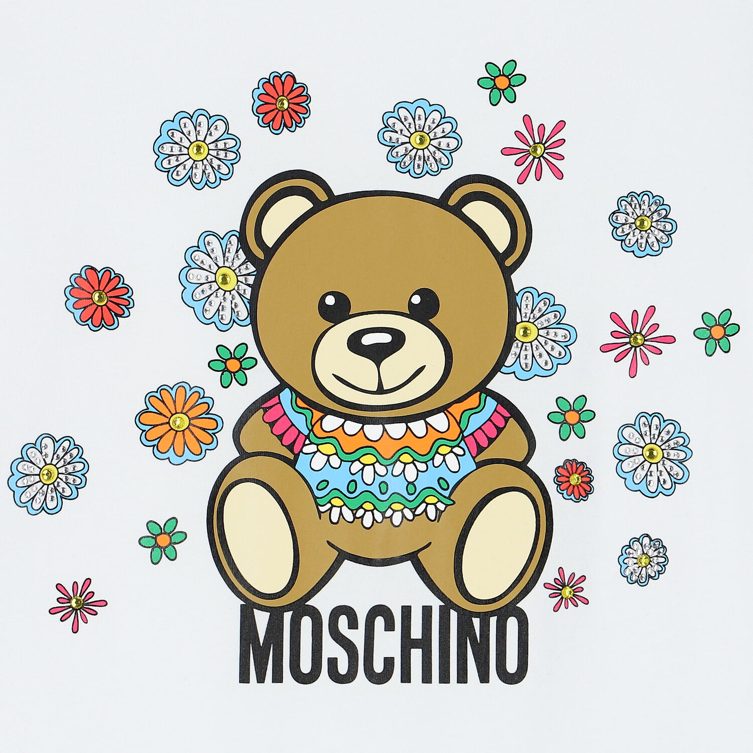 فستان بنات بشعار تيدى باللون الابيض, 1, hi-res image number null