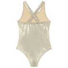 Girls Gold Logo Swimsuit, 1, hi-res