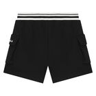 Boys White & Black Ikonik Shorts Set, 1, hi-res