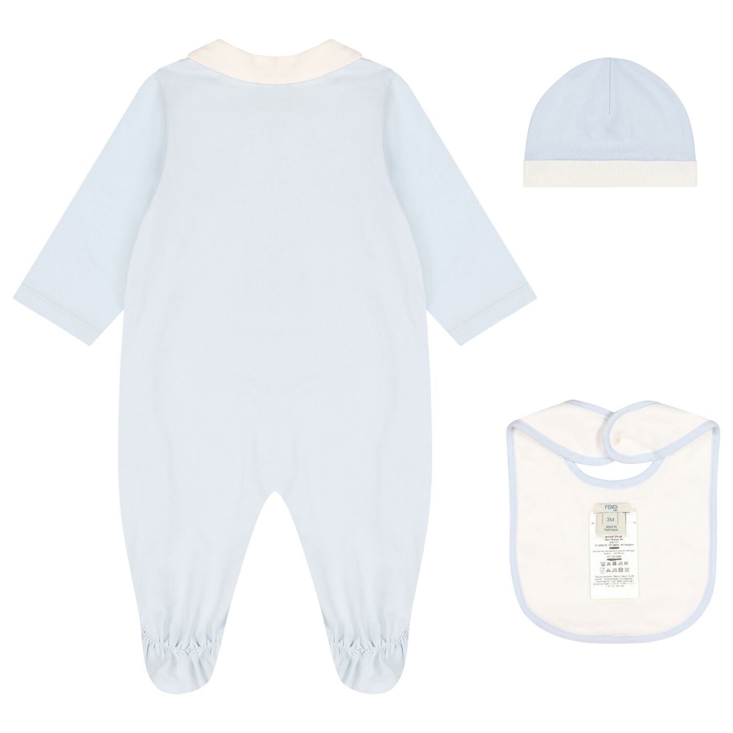 Baby Boys Blue & White Logo Babygrow Gift Set, 3, hi-res