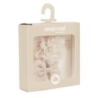 طقم بنات ربطة رأس باللون البيج, 2, hi-res