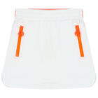 Girls White Logo Skirt, 1, hi-res