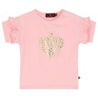 Younger Girls Pink & Gold Logo Heart T-Shirt, 2, hi-res