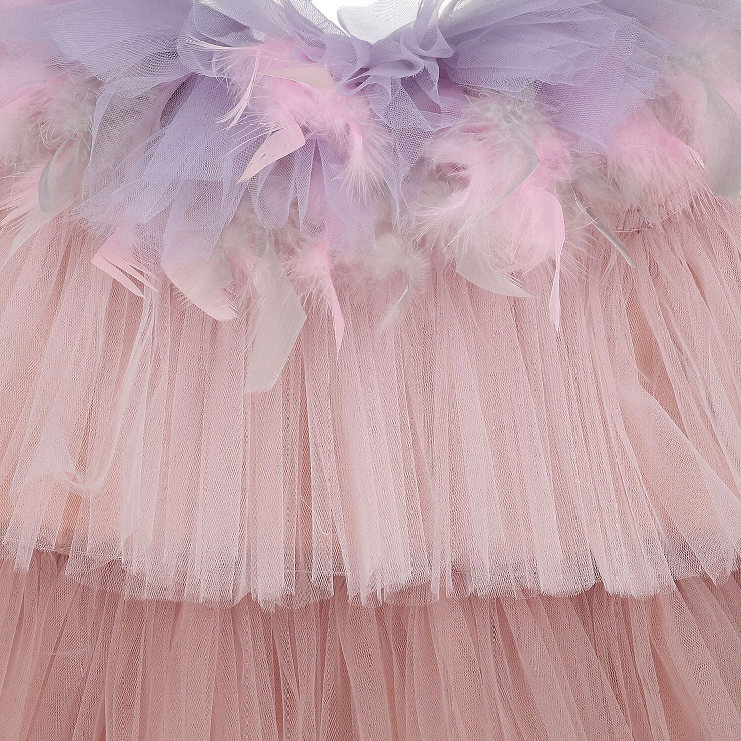 Girls Pink & Purple Tiered Tulle Dress, 1, hi-res