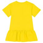 Girls Yellow Teddy Bear Logo Dress, 5, hi-res