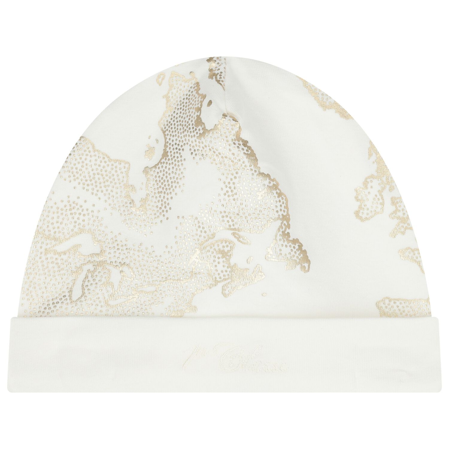 White & Gold Geo Map Baby Hat, 1, hi-res