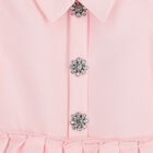 Girls Pink Embellished Satin Dress, 1, hi-res