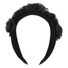 Girls Black Tulle Headband, 5, hi-res