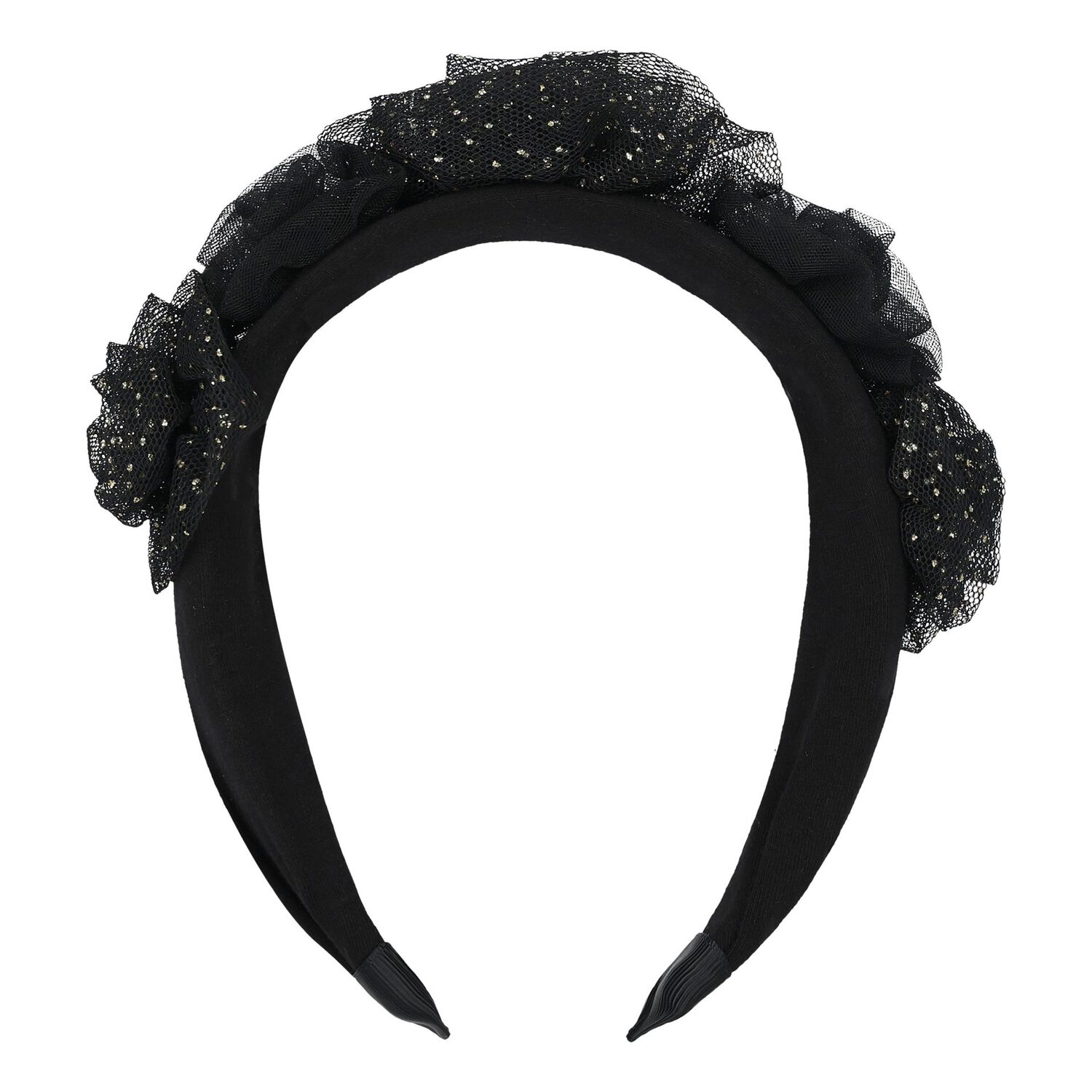 Girls Black Tulle Headband, 5, hi-res image number null