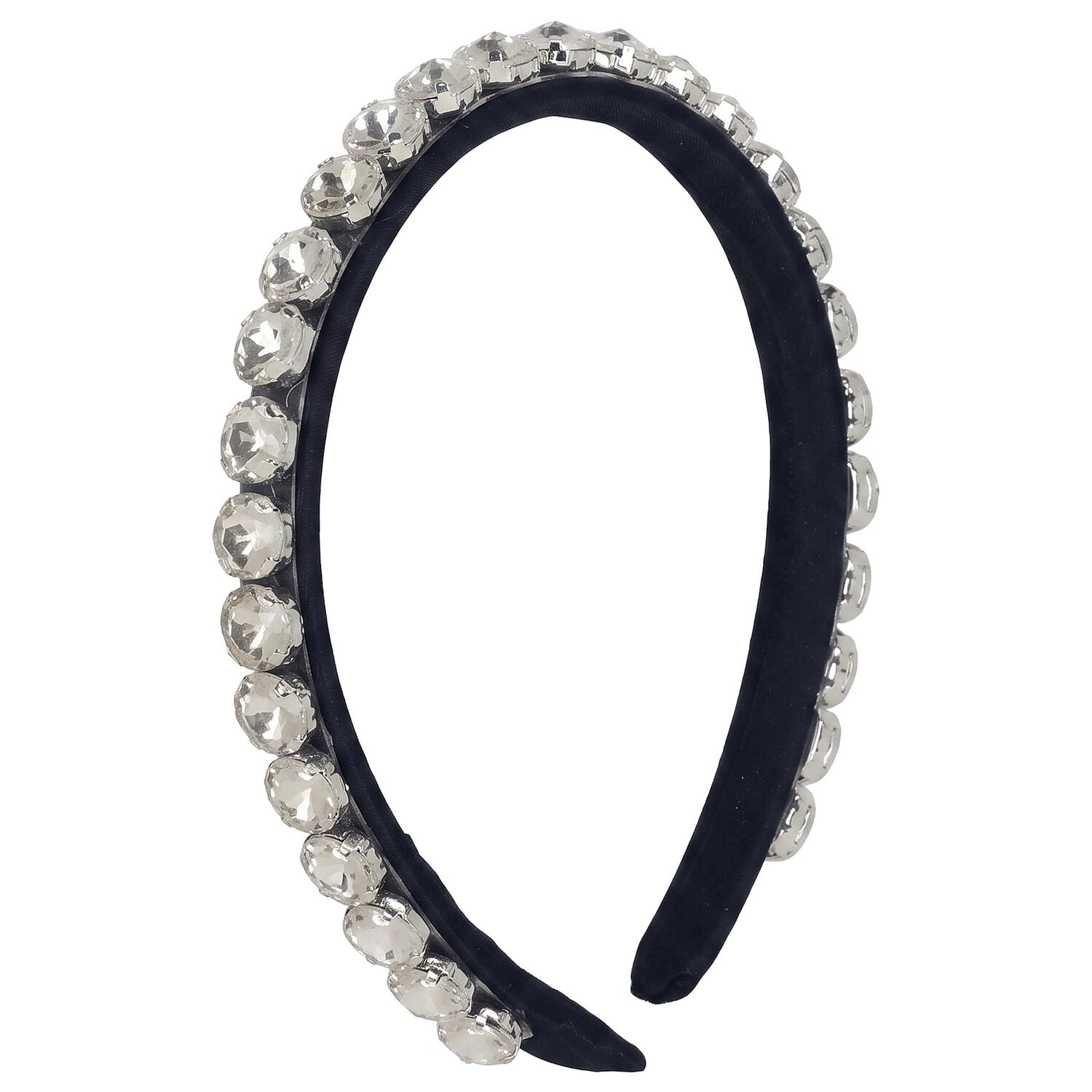 Girls Navy Blue Crystal Embellished Headband, 1, hi-res