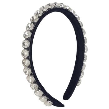Girls Navy Blue Crystal Embellished Headband