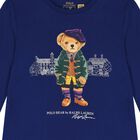 Girls Blue Polo Bear Long Sleeve Top, 1, hi-res