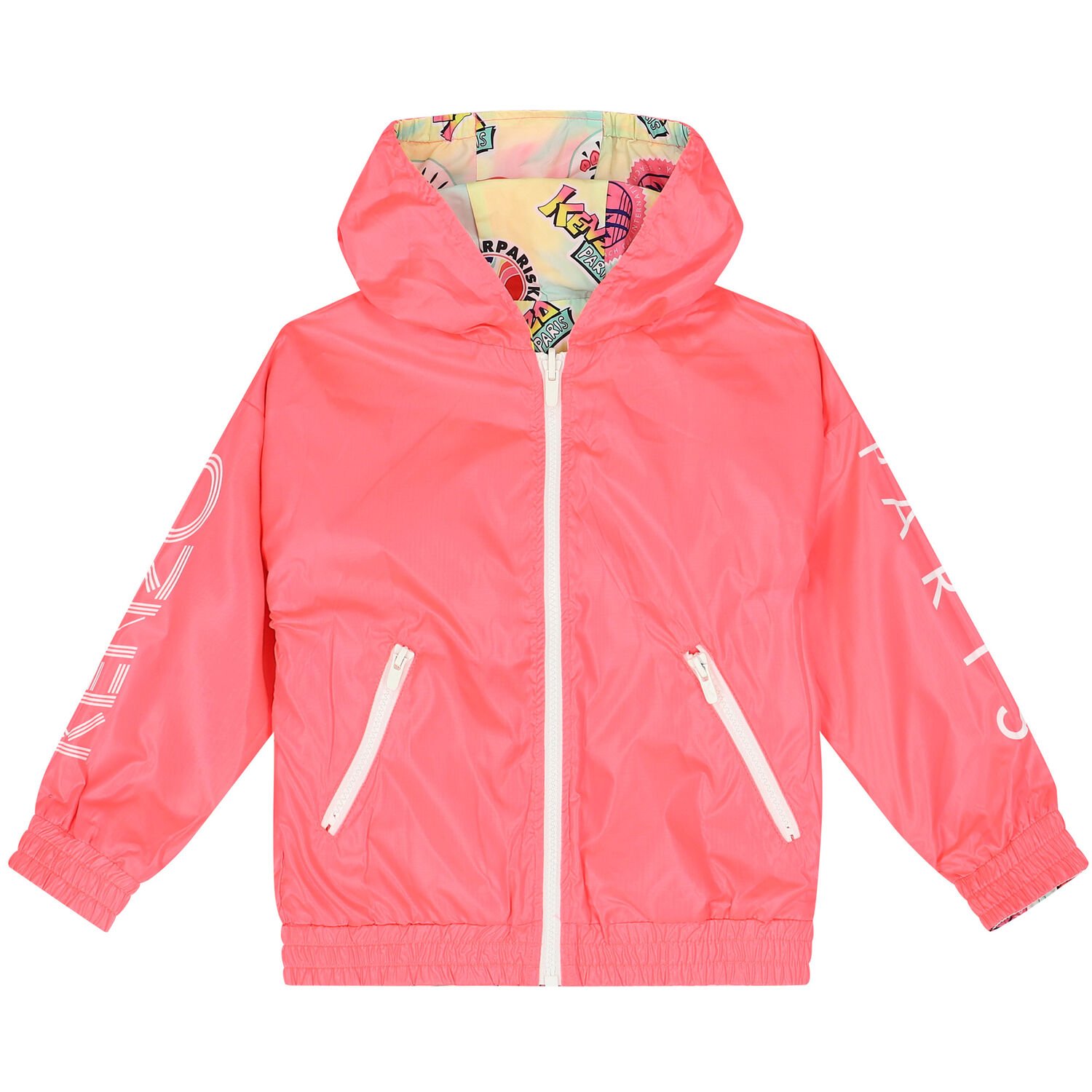 Girls Neon Pink Reversible Jacket, 1, hi-res