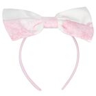 Girls White & Pink Floral Hairband, 1, hi-res