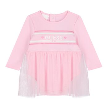 Baby Girls Pink Bodysuit Dress
