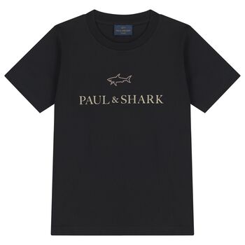 قميص أسود بشعار للأولاد