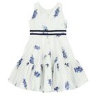 Girls White & Purple Floral Dress, 2, hi-res