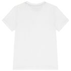 Boys White Teddy Bear Logo T-Shirt, 2, hi-res