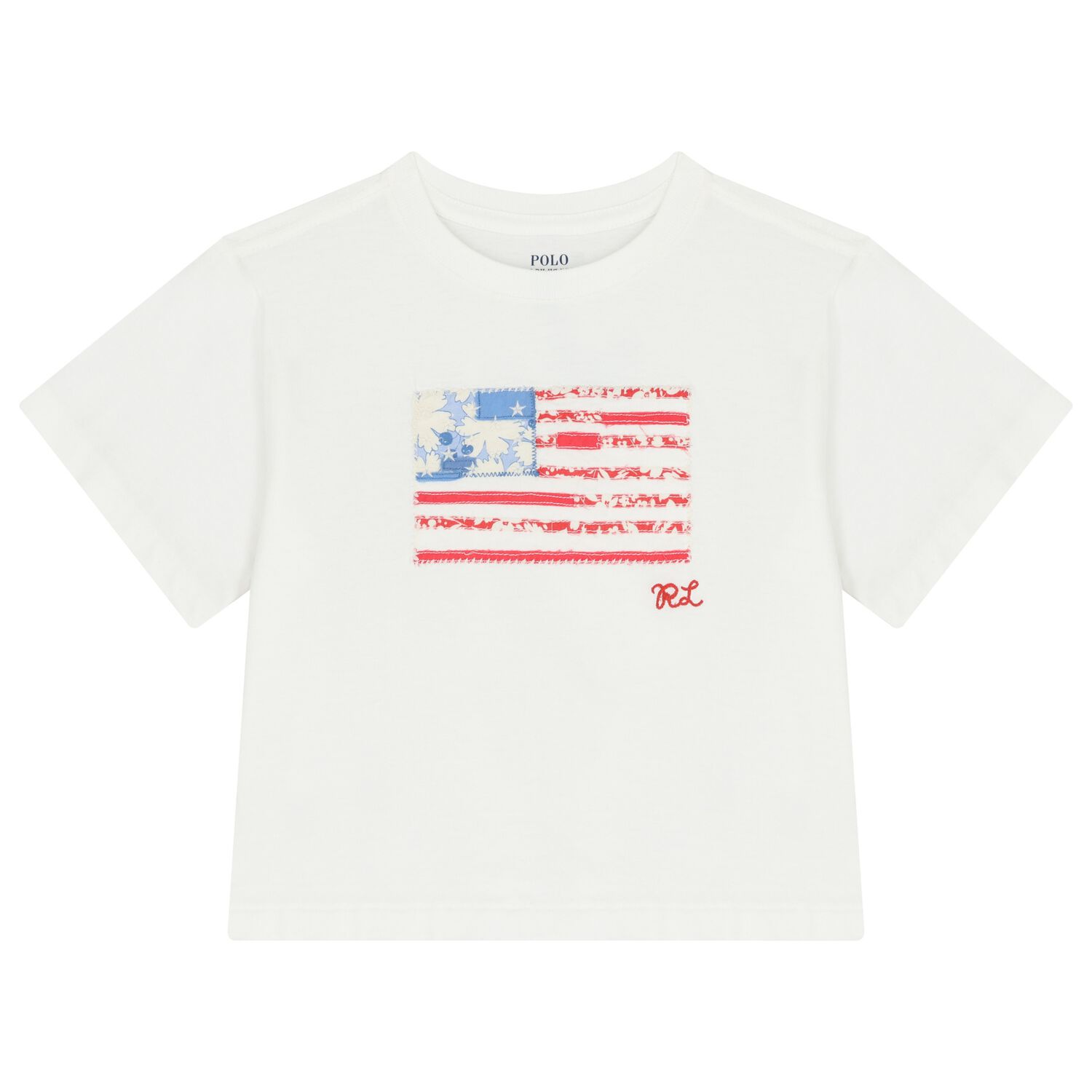 Girls White Flag T-Shirt, 1, hi-res