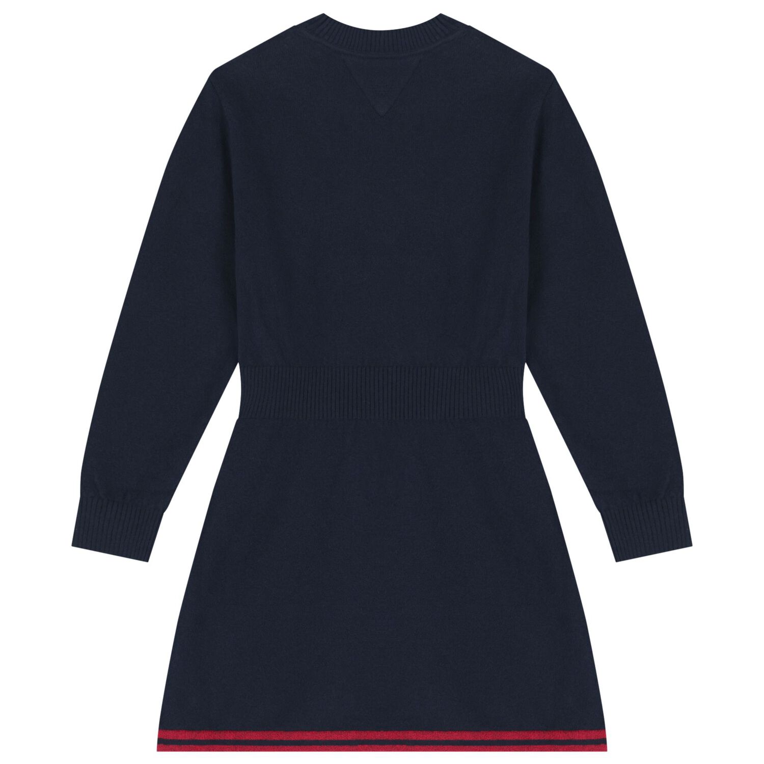 Girls Navy Blue Logo Knitted Dress, 1, hi-res