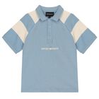 Boys Blue Logo Polo Shirt, 2, hi-res
