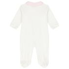 Baby Girls Ivory & Pink Teddy Bear Babygrow, 1, hi-res