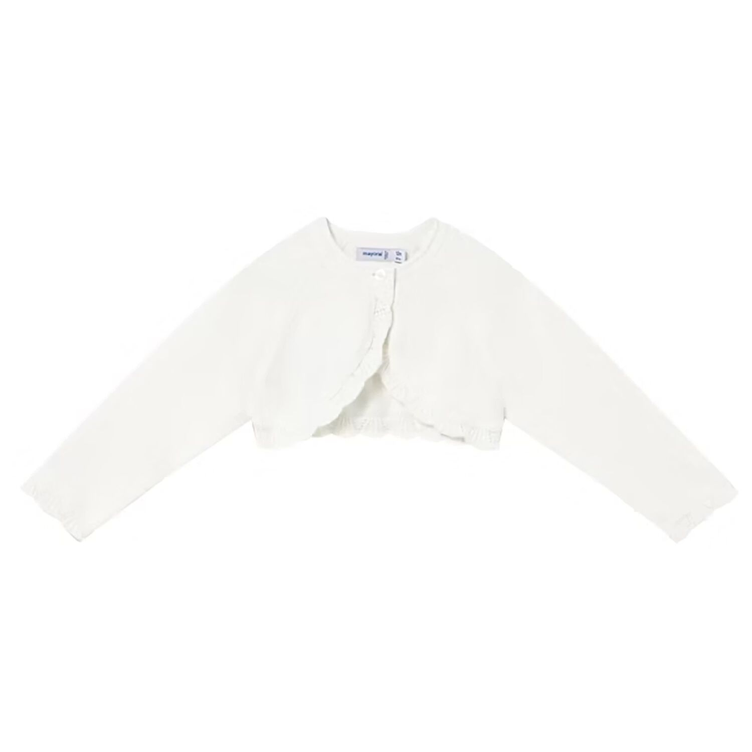 Younger Girls White Knitted Cardigan, 4, hi-res image number null