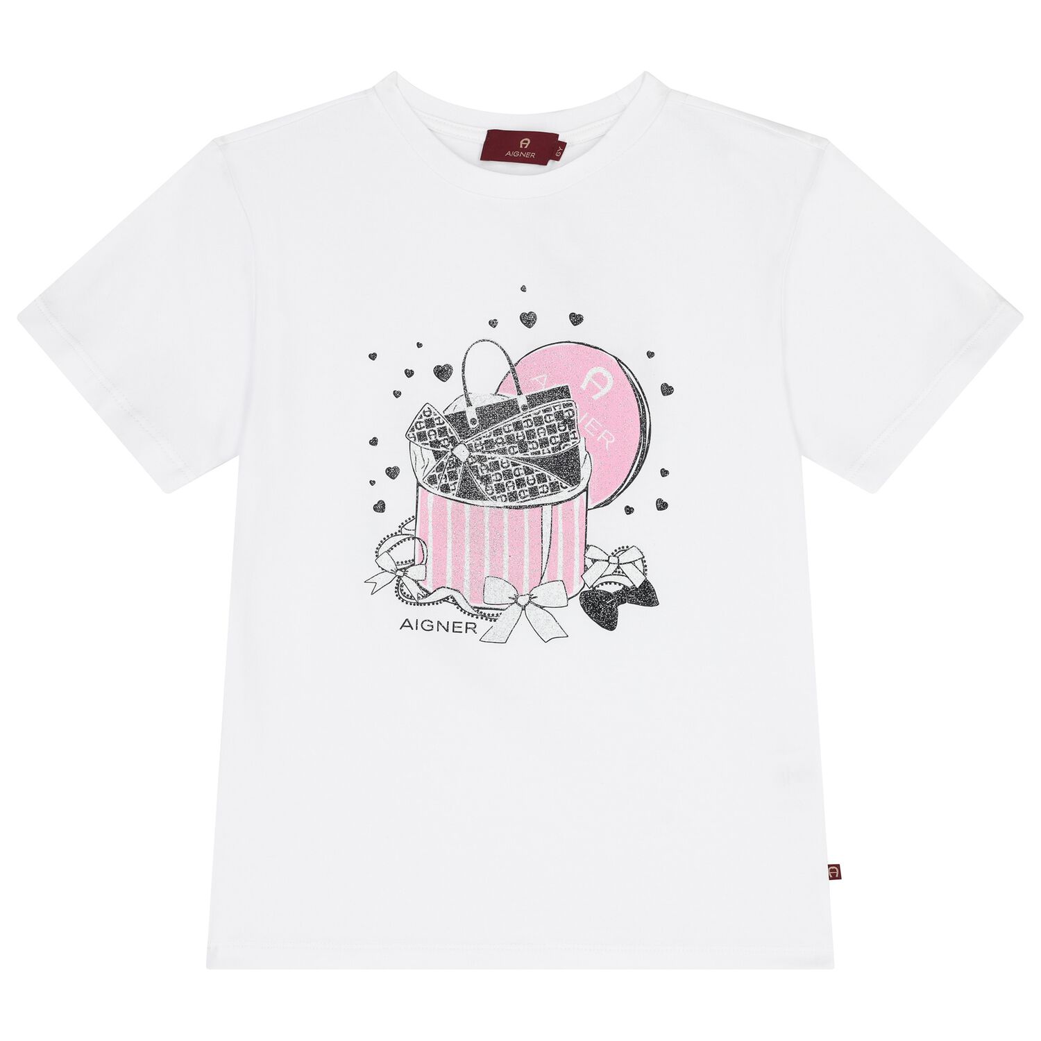 Girls White Bag T-Shirt, 1, hi-res