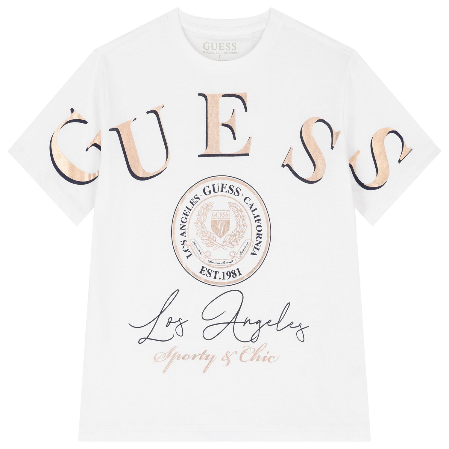 Girls White Logo T-Shirt, 1, hi-res