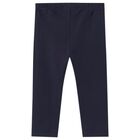 Younger Girls Navy Blue Logo Leggings, 3, hi-res