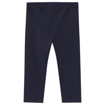 بنطلون ضيق باللون الكحلي بشعار للبنات الصغيرات