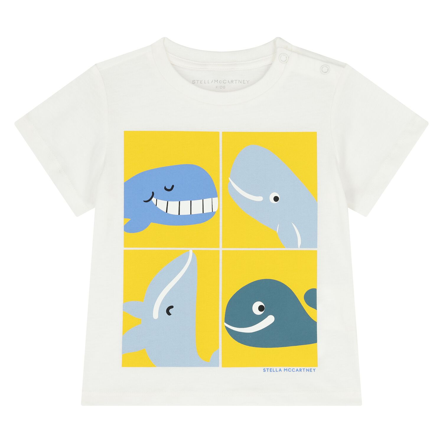 Younger Boys White Whale T-Shirt, 1, hi-res