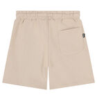 Boys Beige Logo Shorts, 1, hi-res