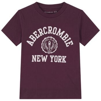 Boys Burgundy Logo Crest T-Shirt