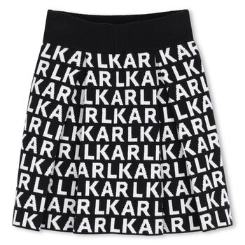 Girls Black & White Logo Skirt