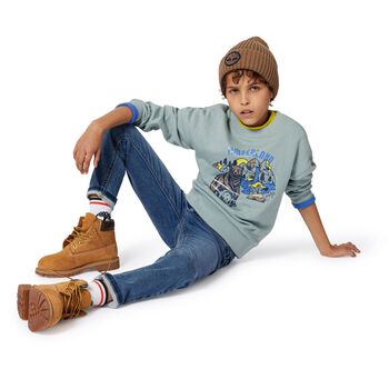 Boys Blue Denim Logo Jeans