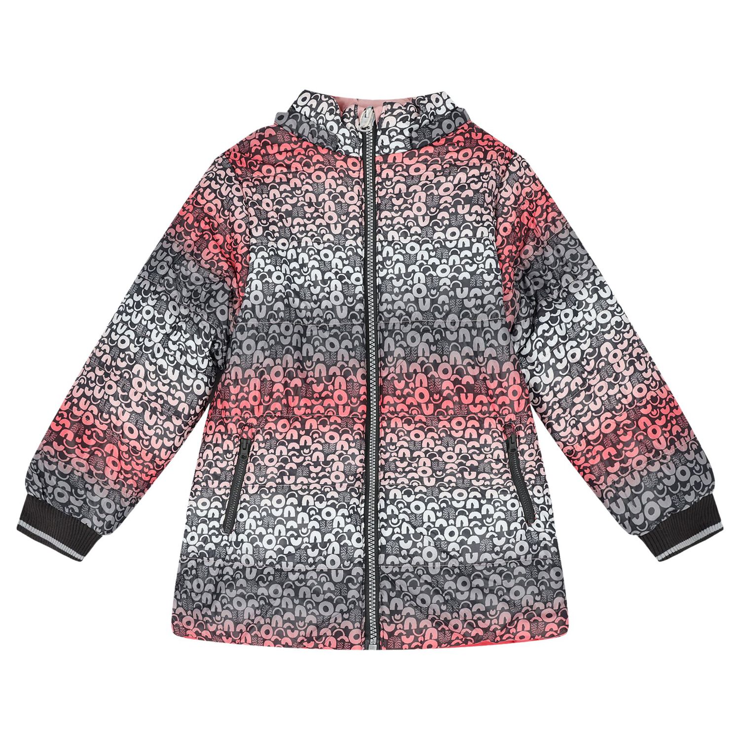 Girls Pink Reversible Hooded Coat, 1, hi-res image number null