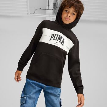 Boys Black & White Logo Hooded Top