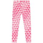 Girls Pink Logo Heart Reversible Leggings, 1, hi-res