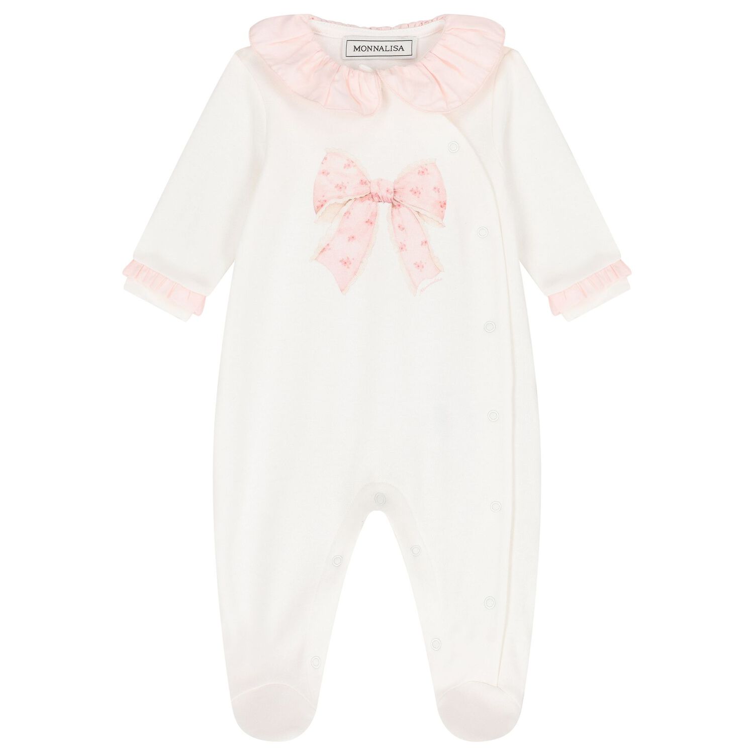 Baby Girls Ivory & Pink Babygrow Set, 1, hi-res image number null