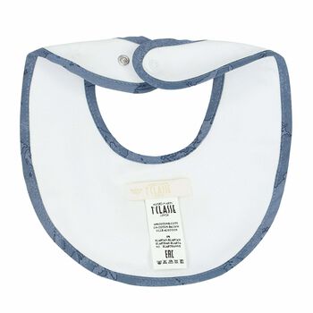 White Geo Map Baby Bib
