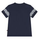 Younger Boys Navy Blue Logo T-Shirt, 2, hi-res
