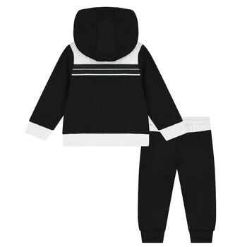 Younger Boys Black & White Logo Tracksuit